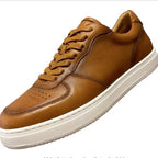 Men's stylish retro breathable and comfortable leather low-top sports shoes - versatile casual shoes
