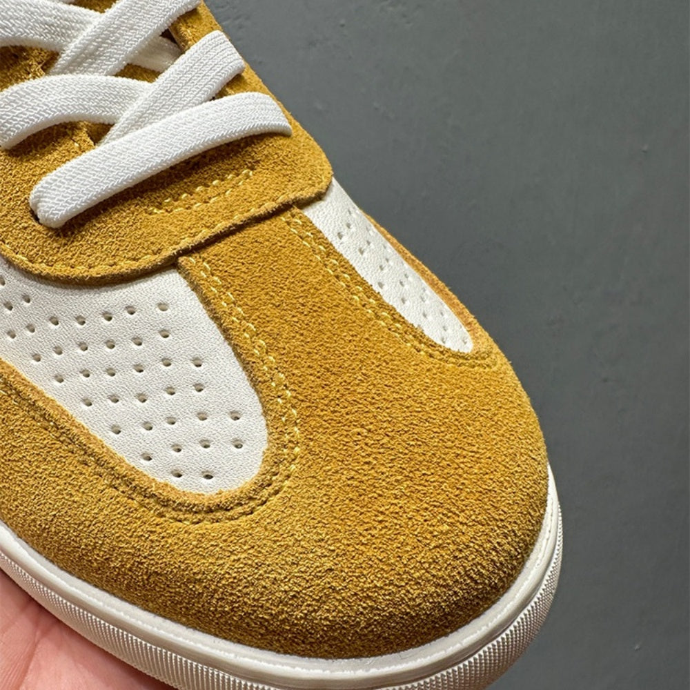 Men's classic leather sports shoes - featuring a breathable porous design and retro Deke style