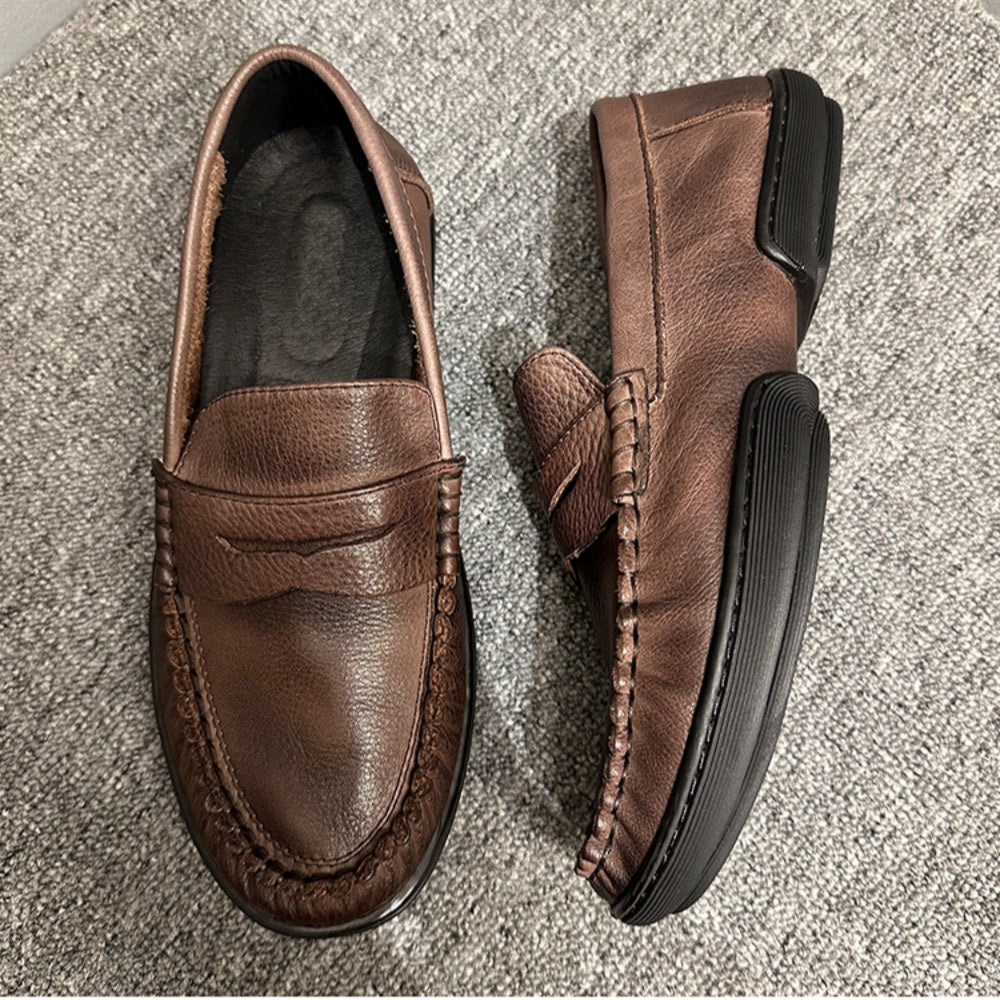Men's casual leather shoes - New retro loungewear shoes - Soft cowhide loafers - Men's shoes