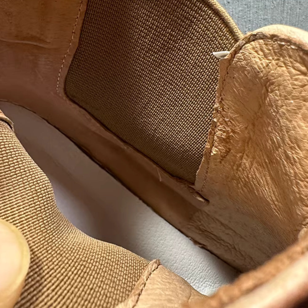 Men's genuine leather thick-soled high-top Chelsea boots, retro casual and fashionable ankle boots