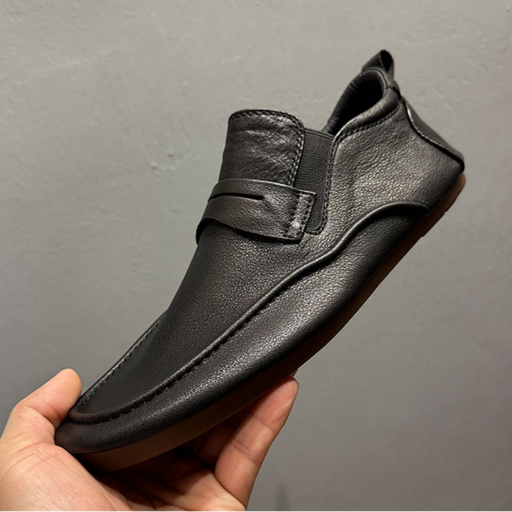 Men's retro-style handcrafted leather casual street shoes - short boots - soft leather - round toe