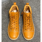 New men's leather shoes - Slip-resistant and durable, suitable for casual wear men's high-top shoes