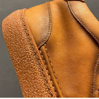 High-top green men's leather boots, designed to be comfortable and soft, are a casual style of boots.