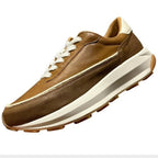 Men's genuine leather thick-soled retro "Forrest Gump" series shoes, with an athletic shoe design.