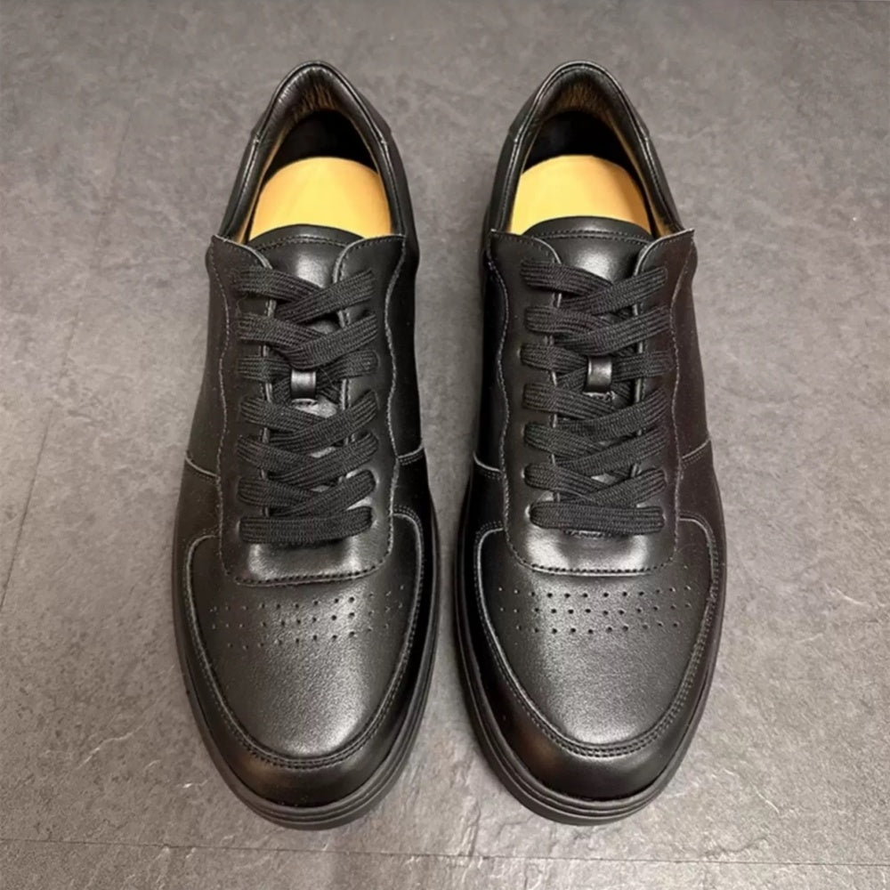 Men's stylish retro breathable and comfortable leather low-top sports shoes - versatile casual shoes