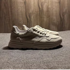 New vintage leather shoes with a thick sole and an elastic surface, they are fashionable sports shoes.