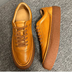Handmade men's comfortable leather casual shoes with soft soles, casual men's shoes