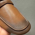 Men's retro-style handcrafted leather casual street shoes - short boots - soft leather - round toe