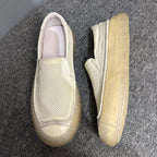 Leather hollowed-out breathable sneakers, casual shoes made of lightweight and soft cowhide.