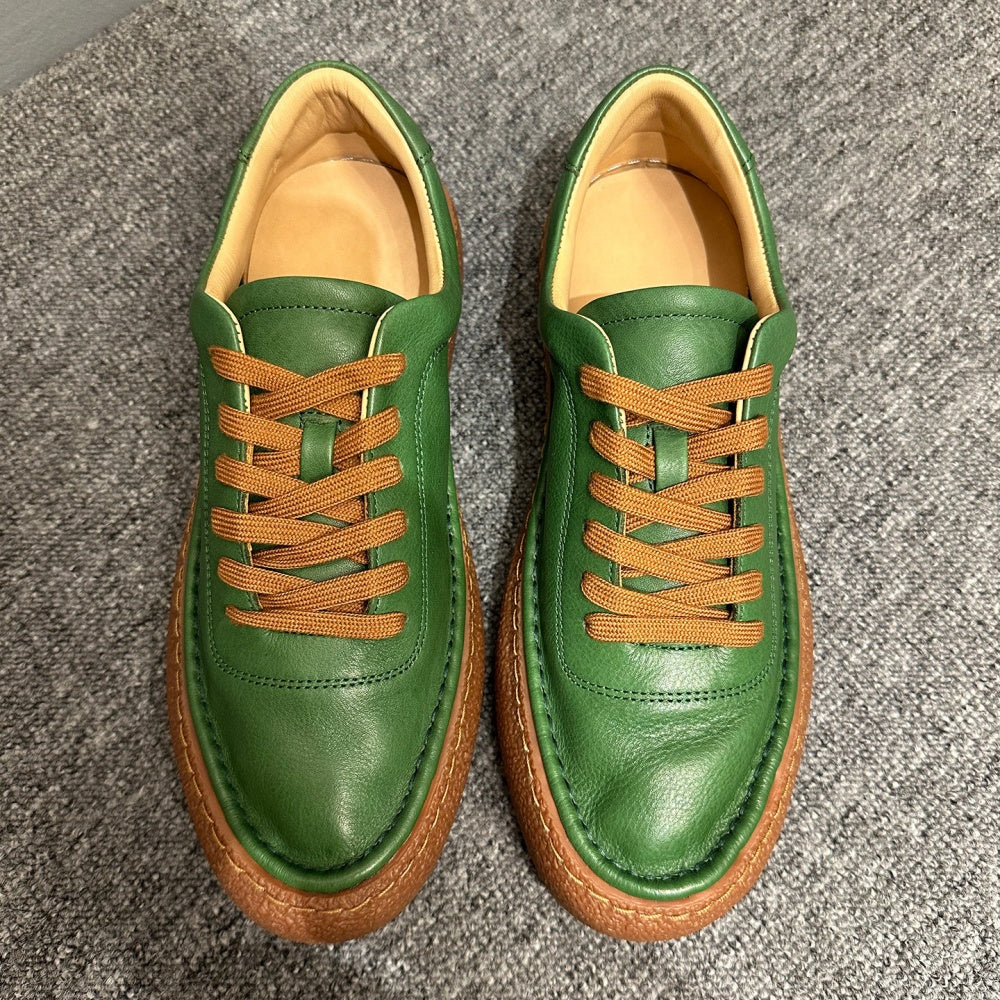 Handmade men's comfortable leather casual shoes with soft soles, casual men's shoes