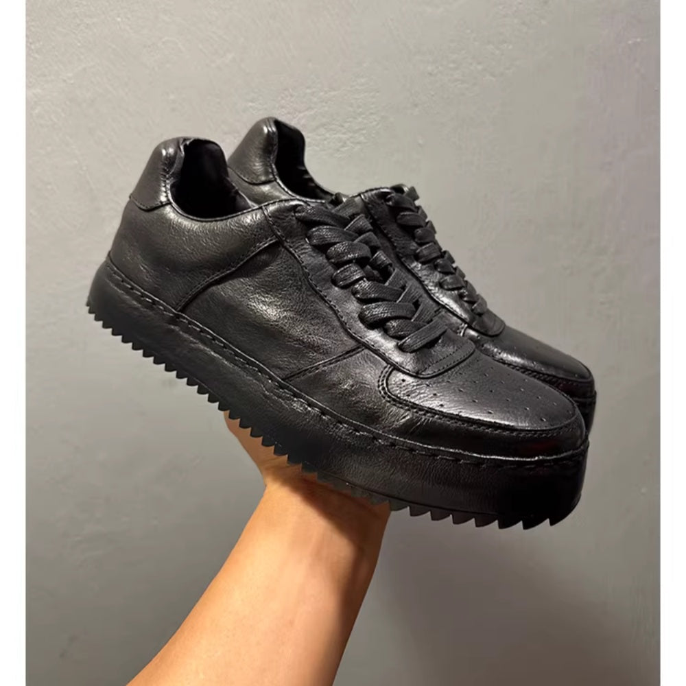 Men's retro leather casual shoes, lightweight and breathable outdoor sports casual shoes.