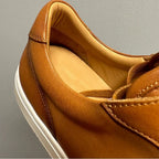 Men's stylish retro breathable and comfortable leather low-top sports shoes - versatile casual shoes