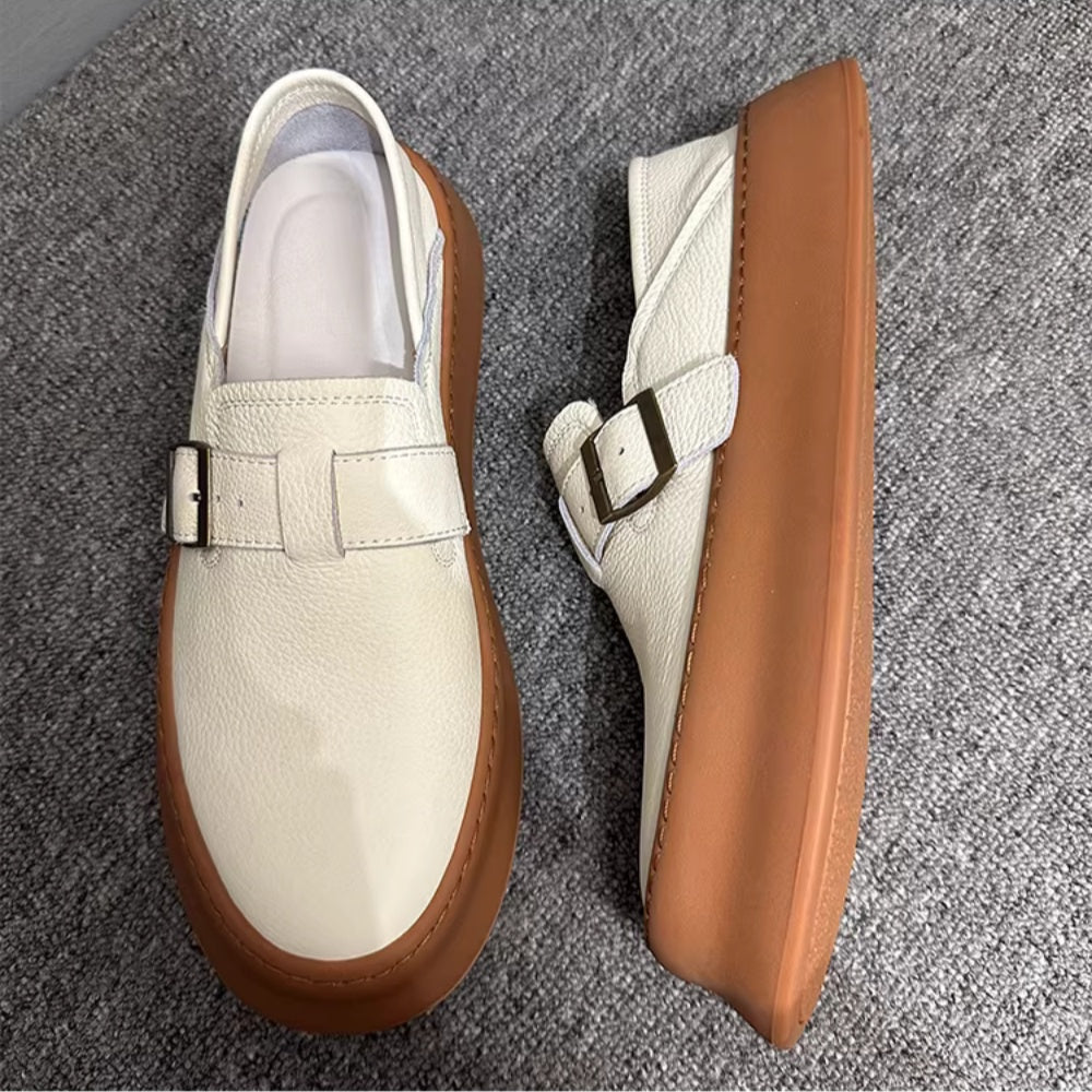 New thick-soled genuine leather British-style genuine leather multi-functional men's casual shoes