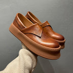 Retro casual shoes with thick soles; high-quality leather shoes specially designed for men.
