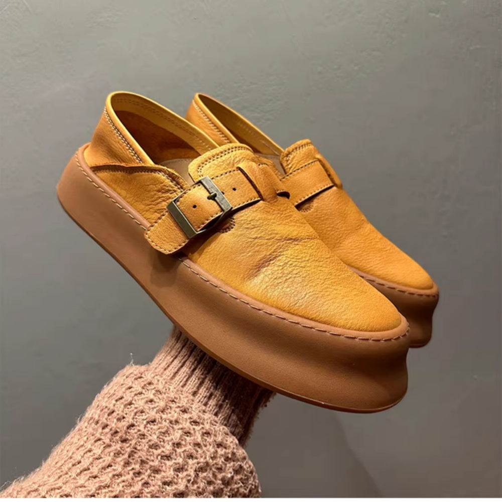 New thick-soled genuine leather British-style genuine leather multi-functional men's casual shoes