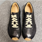 Men's leather sports shoes, featuring a breathable mesh design, with a classic yet fashionable style