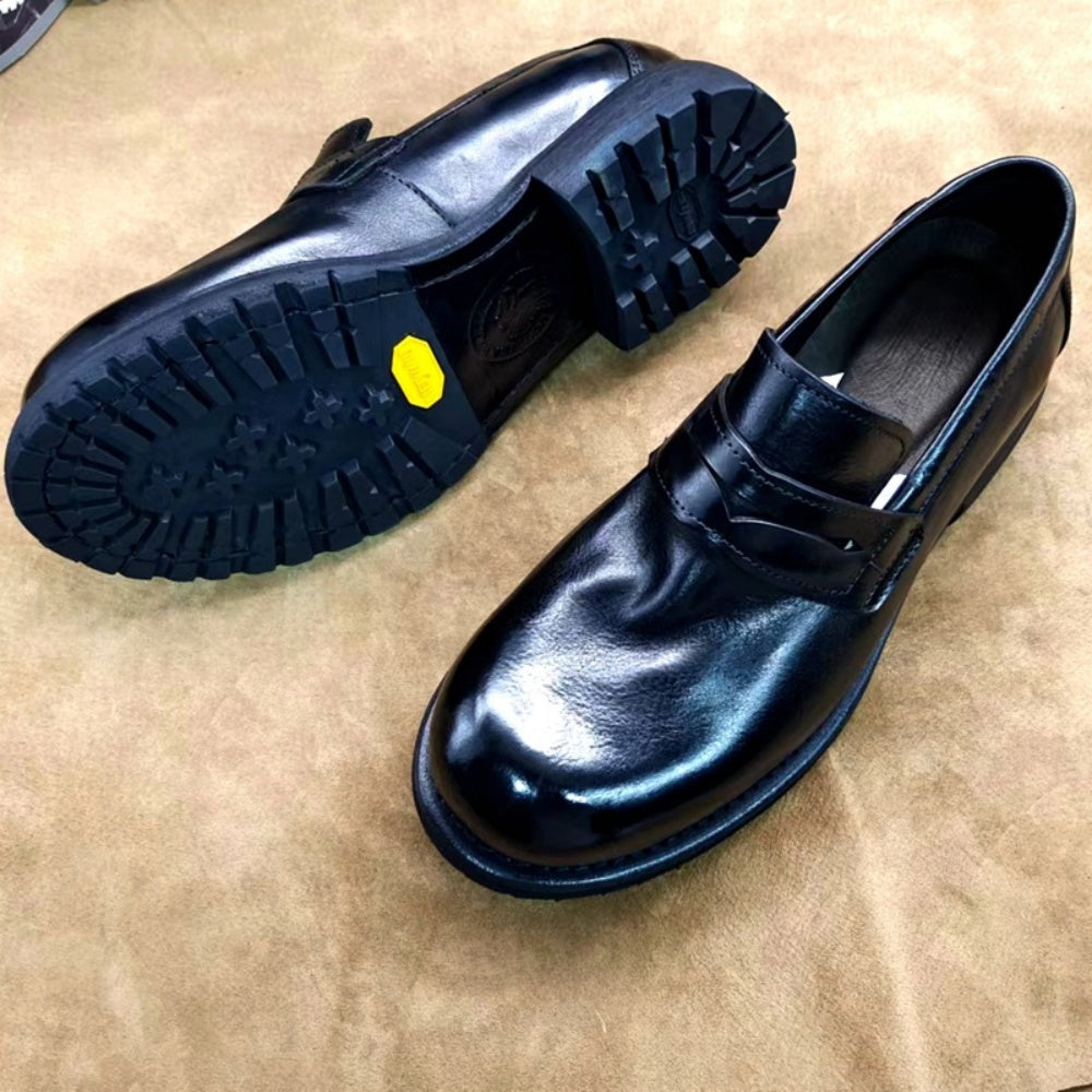 MY Men's business-style retro casual leather shoes, comfortable to wear, suitable for various occasions.