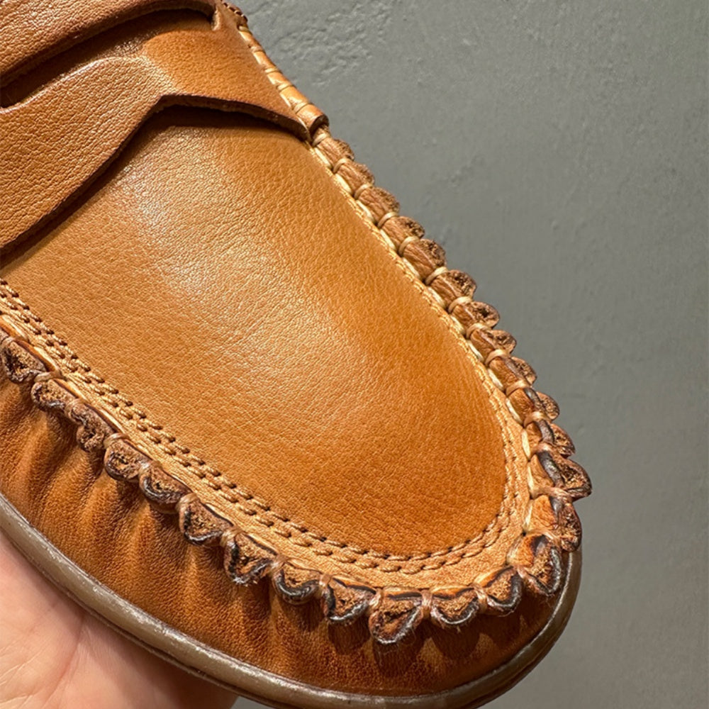 Fashionable business-style casual men's shoes - high-quality cowhide - summer comfortable loafers