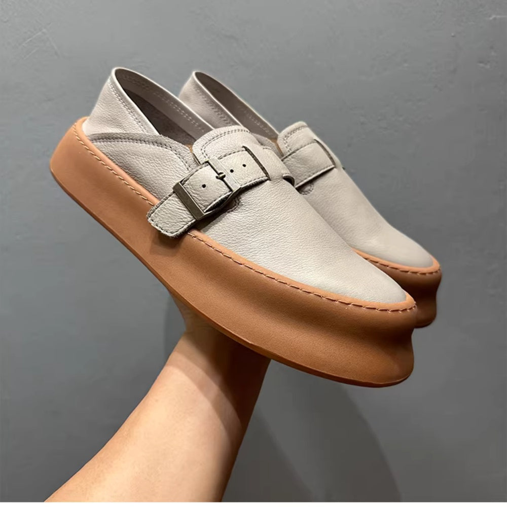 New thick-soled genuine leather British-style genuine leather multi-functional men's casual shoes