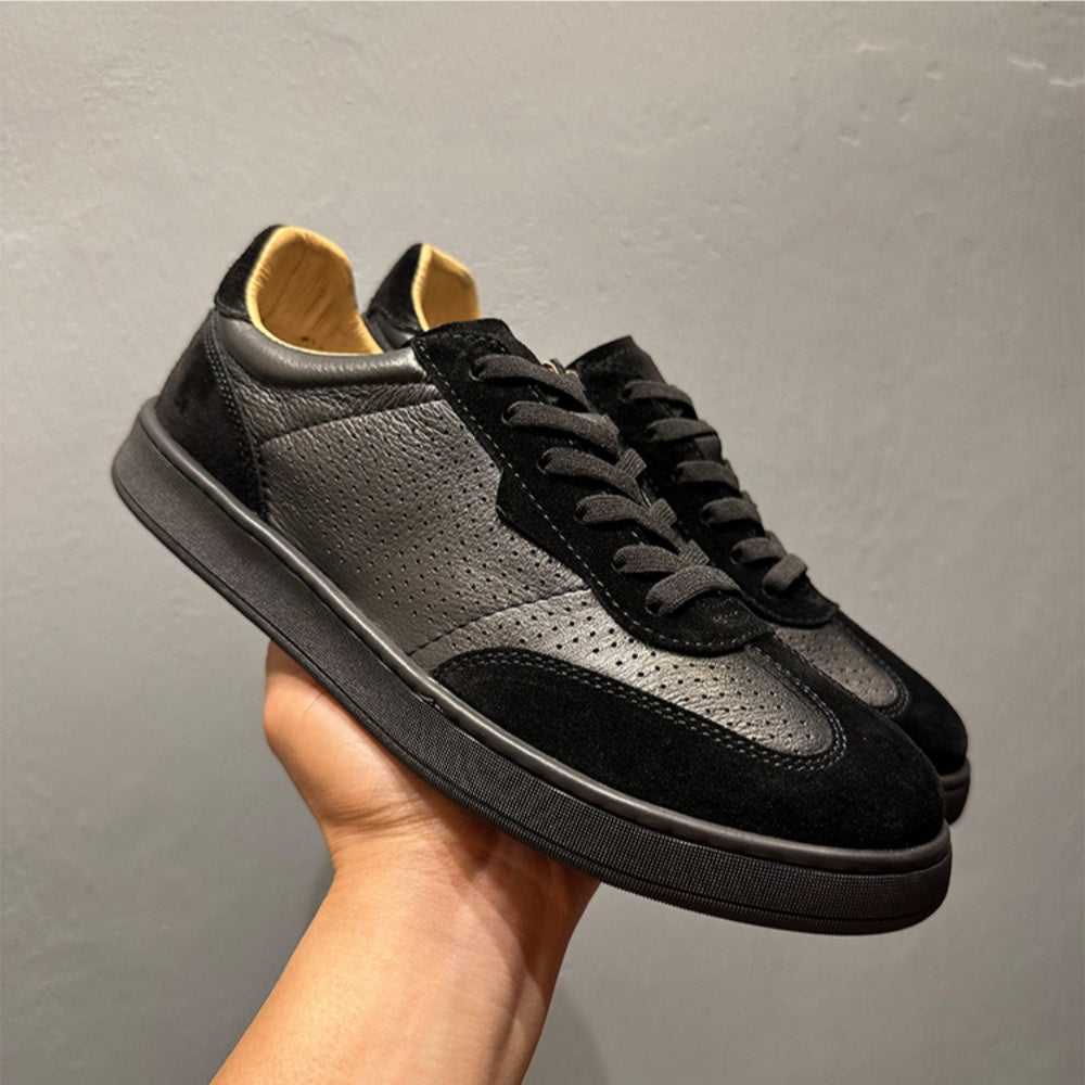 Men's classic leather sports shoes - featuring a breathable porous design and retro Deke style