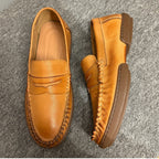 Fashionable business-style casual men's shoes - high-quality cowhide - summer comfortable loafers