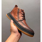 New trendy high street style leather high-top shoes, retro thick-soled fashionable high street boots