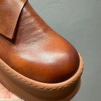 Retro casual shoes with thick soles; high-quality leather shoes specially designed for men.