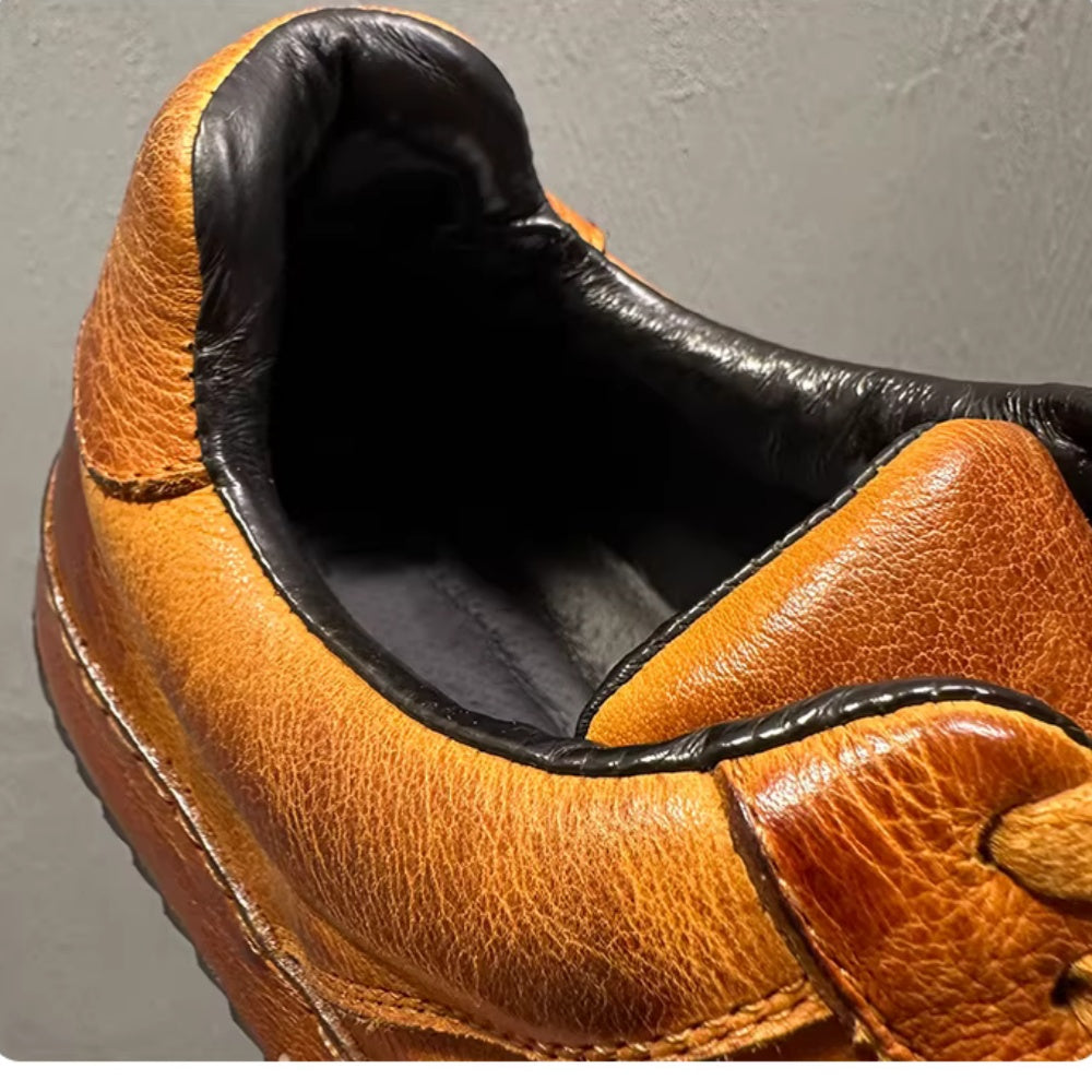 Men's retro leather casual shoes, lightweight and breathable outdoor sports casual shoes.