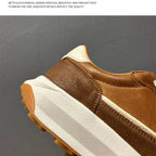 Men's genuine leather thick-soled retro "Forrest Gump" series shoes, with an athletic shoe design.