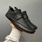 Men's retro-style handcrafted leather casual street shoes - short boots - soft leather - round toe