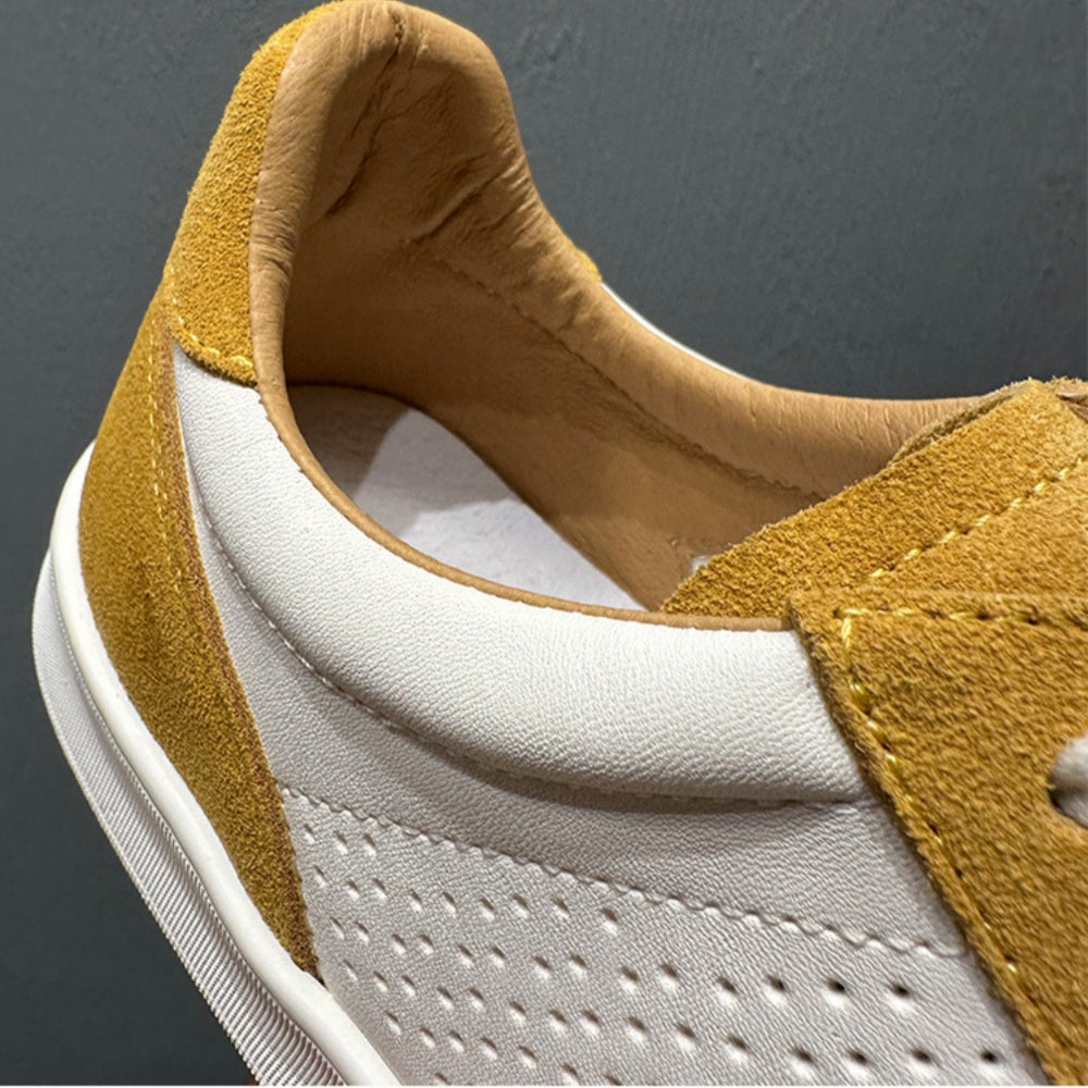 Men's classic leather sports shoes - featuring a breathable porous design and retro Deke style