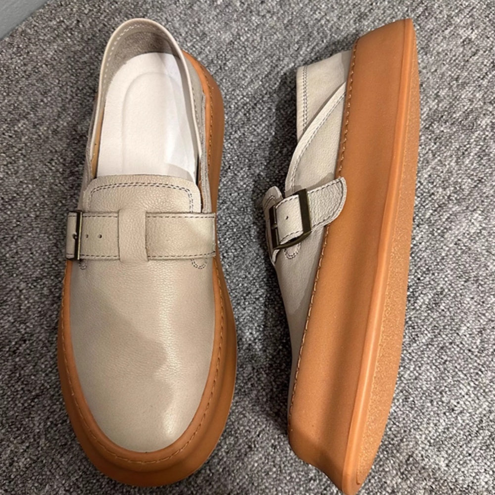 New thick-soled genuine leather British-style genuine leather multi-functional men's casual shoes