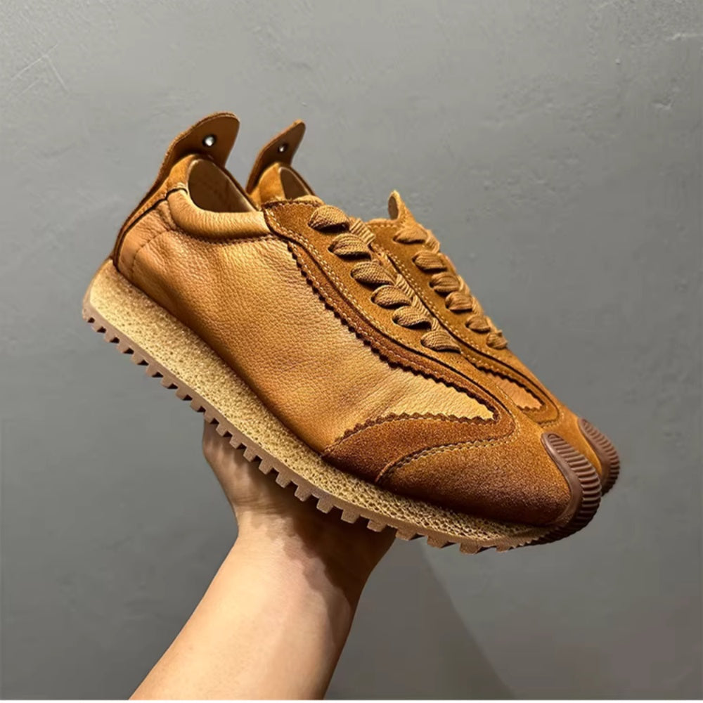 New style soft-soled soft-leather comfortable handmade street casual shoes, Deqin brand shoes