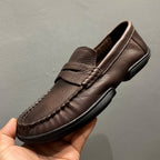 High-quality handmade leather shoes, loafers made of cowhide, casual shoes, men's leather shoes
