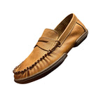 High-quality handmade leather shoes, loafers made of cowhide, casual shoes, men's leather shoes