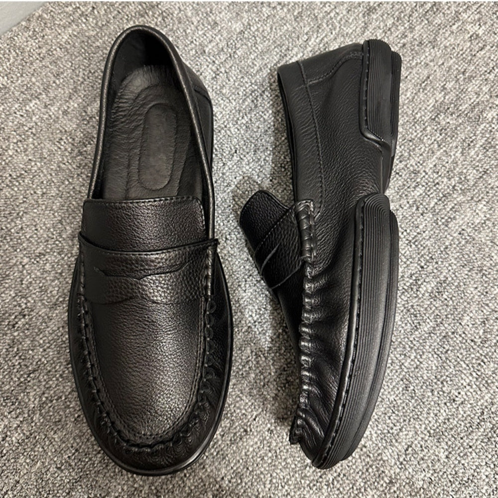 Fashionable business-style casual men's shoes - high-quality cowhide - summer comfortable loafers