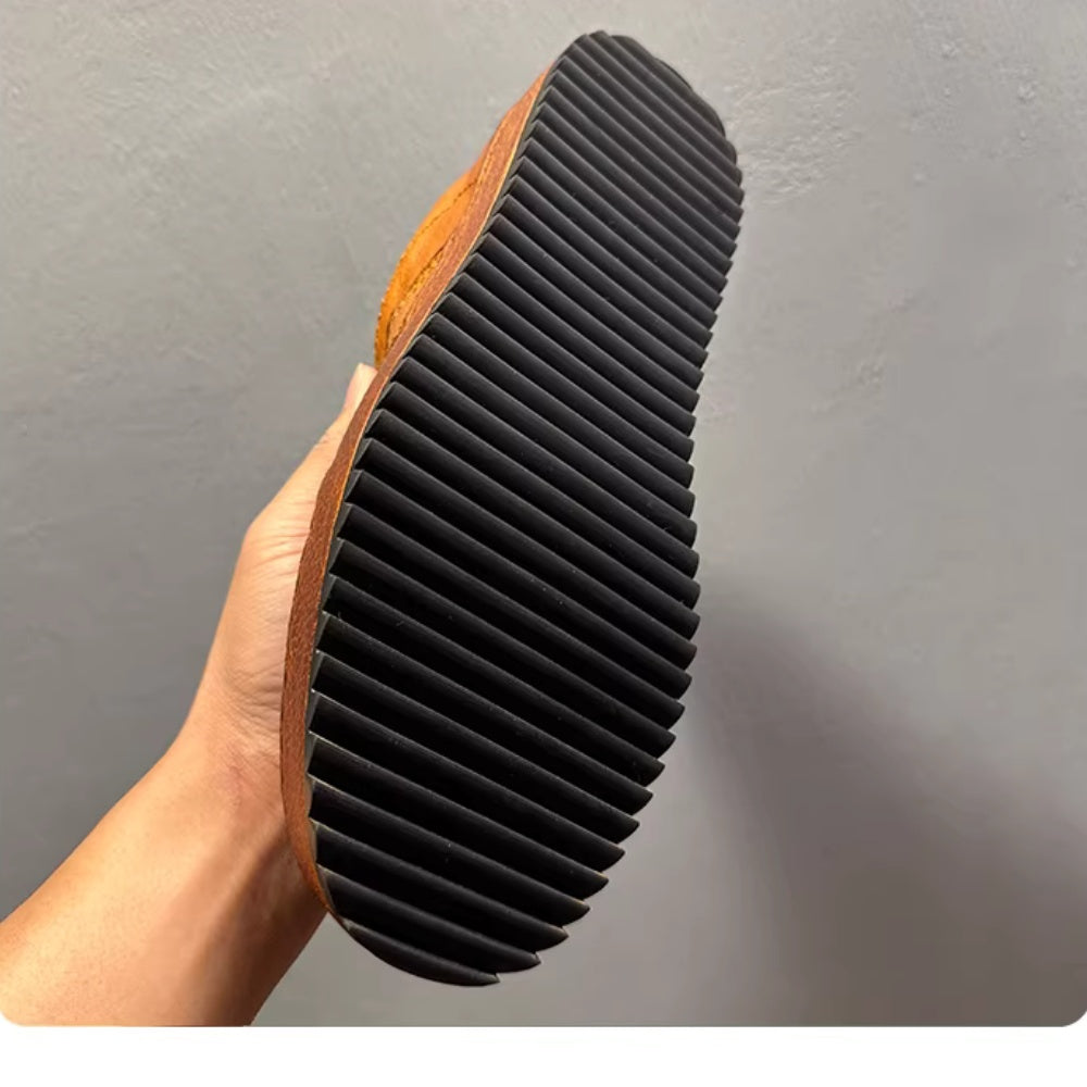 Men's retro leather casual shoes, lightweight and breathable outdoor sports casual shoes.