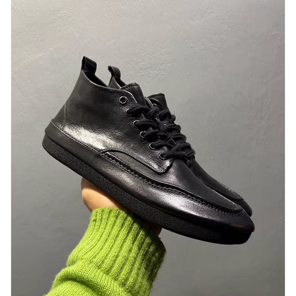 Mapi high-top men's leather shoes, with soft soles and comfortable uppers, suitable for casual occasions.