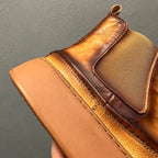 Men's genuine leather thick-soled high-top Chelsea boots, retro casual and fashionable ankle boots