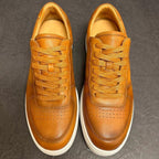 Men's stylish retro breathable and comfortable leather low-top sports shoes - versatile casual shoes