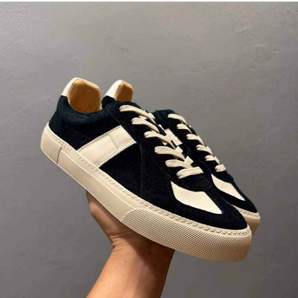 Retro original genuine leather breathable thick-soled high-heeled men's shoes, with a casual style.