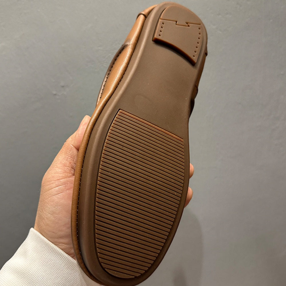 Men's retro-style handcrafted leather casual street shoes - short boots - soft leather - round toe