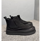 Men's genuine leather thick-soled high-top Chelsea boots, retro casual and fashionable ankle boots