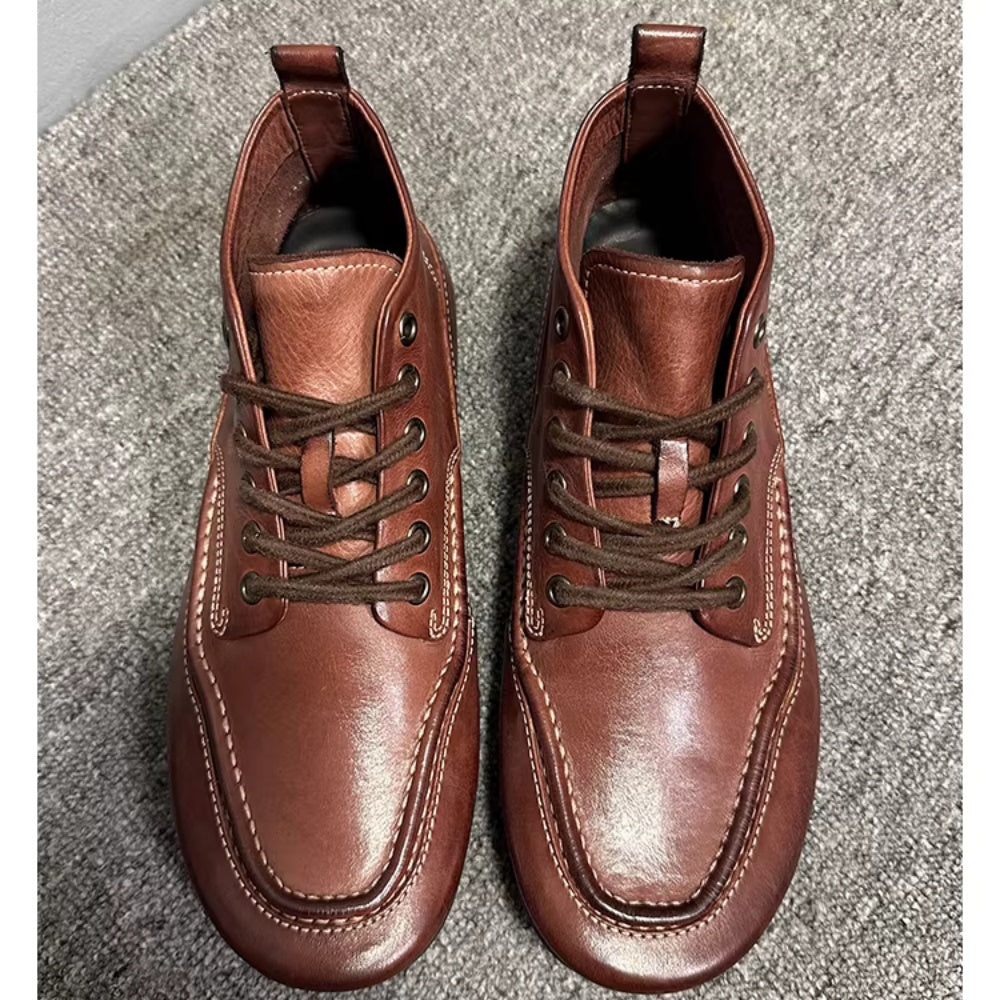 Mapi high-top men's leather shoes, with soft soles and comfortable uppers, suitable for casual occasions.