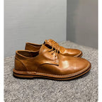 Handmade Derby shoes with leather laces. A casual leather shoe style, with a soft and breathable upper.