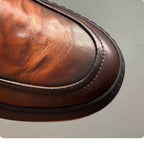 New trendy high street style leather high-top shoes, retro thick-soled fashionable high street boots