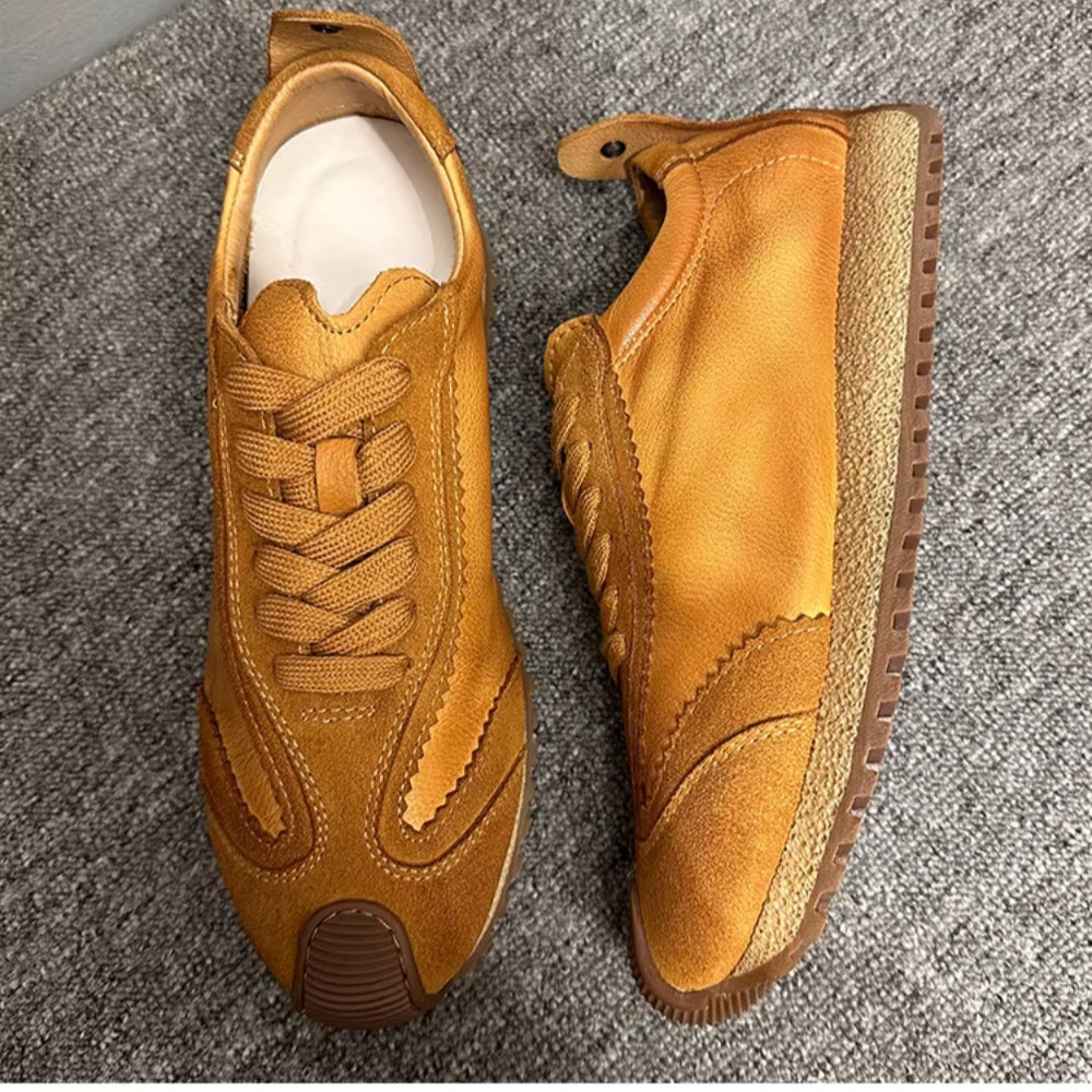 New style soft-soled soft-leather comfortable handmade street casual shoes, Deqin brand shoes