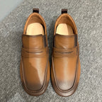 Men's retro-style handcrafted leather casual street shoes - short boots - soft leather - round toe