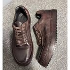 Men's retro leather casual shoes, lightweight and breathable outdoor sports casual shoes.