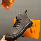 New high-top sports shoes - Men's thick and warm wool shoes - Men's genuine leather casual shoes